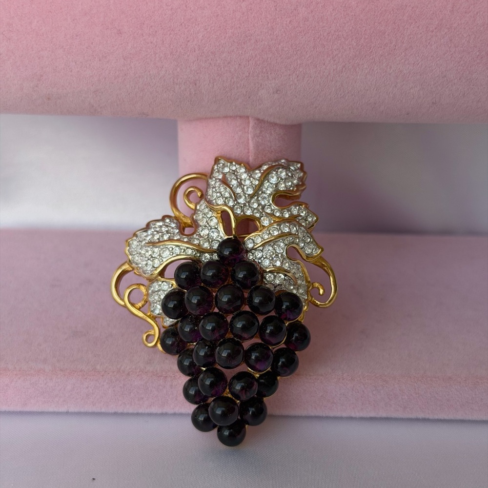 Swarovski Grapes Pin Brooch signed
